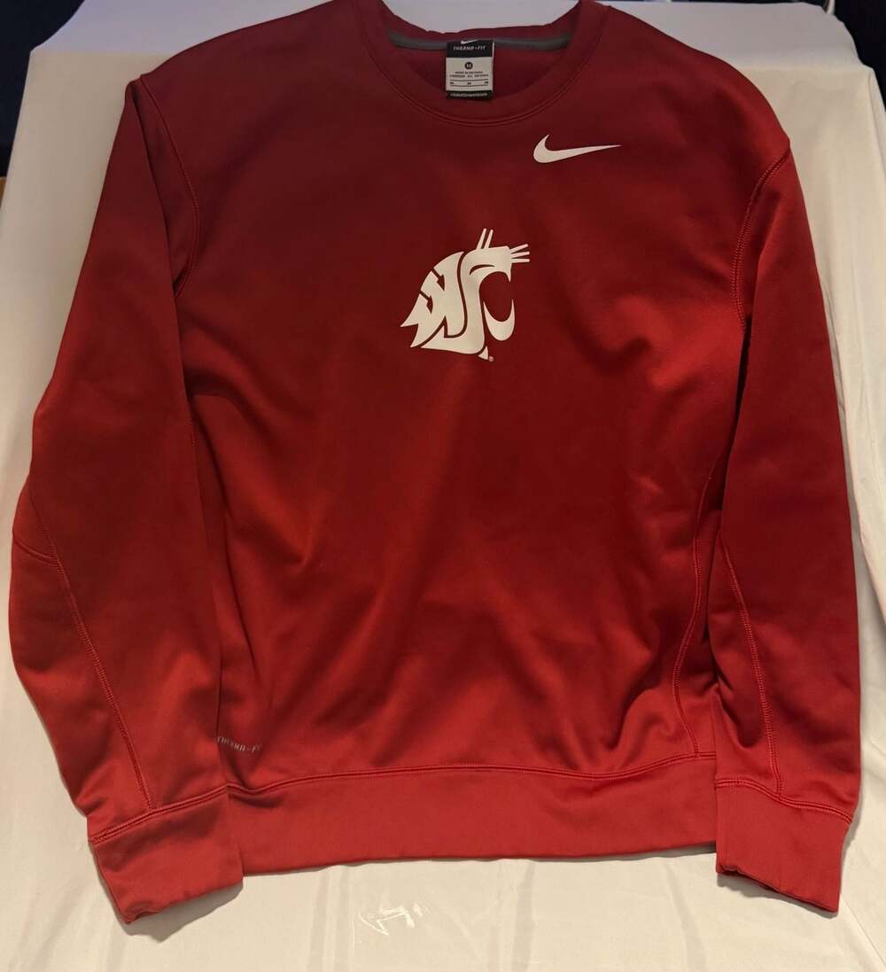 Nike Washington State Cougars WSU Therma-Fit Performance Crewneck Sweatshirt Red